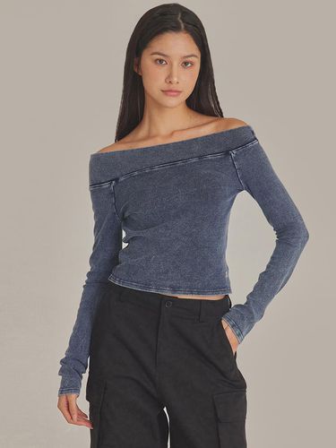 Denim-like Off-shoulder Slim-fit Top (T423TP102) - TOPGIRL - Modalova