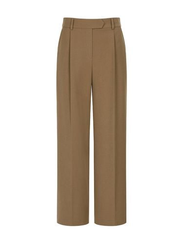 Inner Fleece-Lined Single-Pleated Wide-Leg Pants (OW4WLA730) - OLIVE DES OLIVE - Modalova