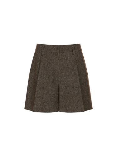 Wool Blend Single Pleated Semi A-line Short Pants (OW4WLA280) - OLIVE DES OLIVE - Modalova