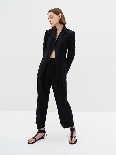 P Wool Silk Wide Pants - Black - Et demain - Modalova