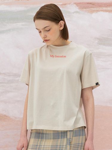 S Supima cotton silket T Shirt (Beige) - Et demain - Modalova