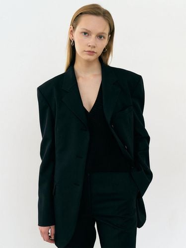 A Single breasted wool blazer (Black) - Et demain - Modalova