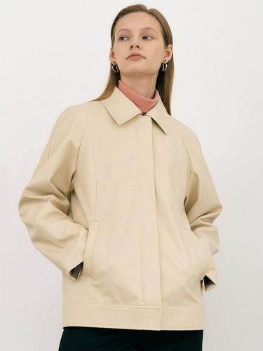 A Faux leather blouson jacket (Beige) - Et demain - Modalova