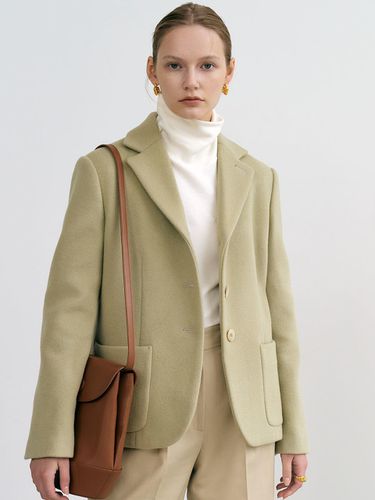 W Cashmere blend lamswool jacket (green) - Et demain - Modalova