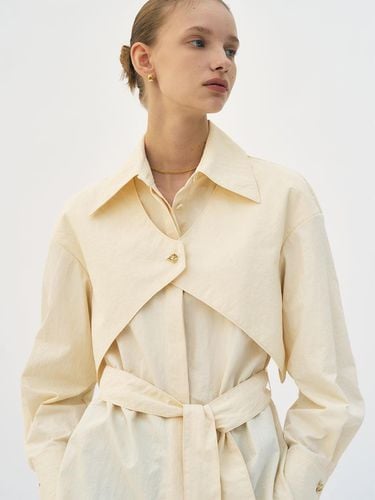 Cape layered nylon long shirt (Beige) - Et demain - Modalova