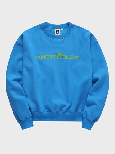 Basic Line Logo Blue Sweat Shirt - conceptcollege - Modalova