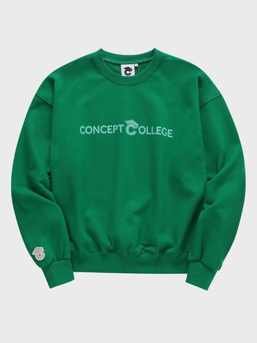 Basic Line Logo Green Sweat Shirt - conceptcollege - Modalova