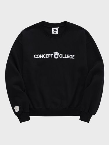 Basic Line Logo Black Sweat Shirt - conceptcollege - Modalova