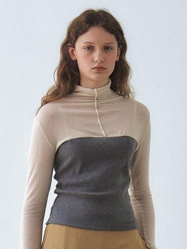 Turtle neck tube top Layered long sleeve T shirt - Et demain - Modalova