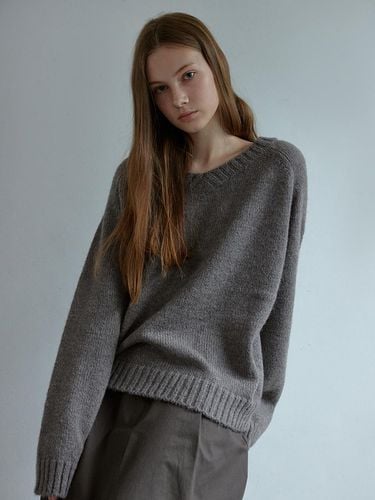 Wool Alpaca Raglan V-Neck Knit [] - THE MITTEN - Modalova