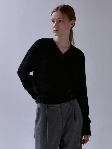 Wool Blend Wrap Cardigan [Black] - THE MITTEN - Modalova