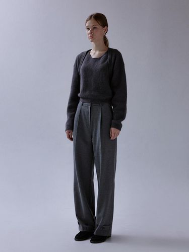 Mod wool button pants (charcoal) - THE MITTEN - Modalova