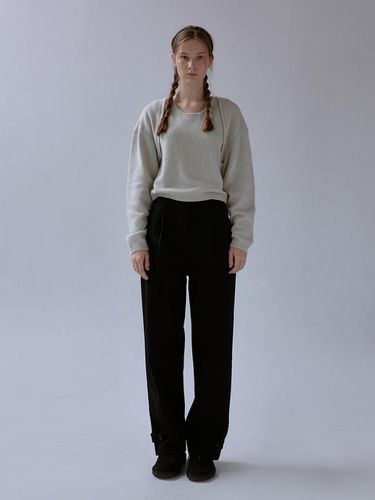 Mod wool button pants (black) - THE MITTEN - Modalova