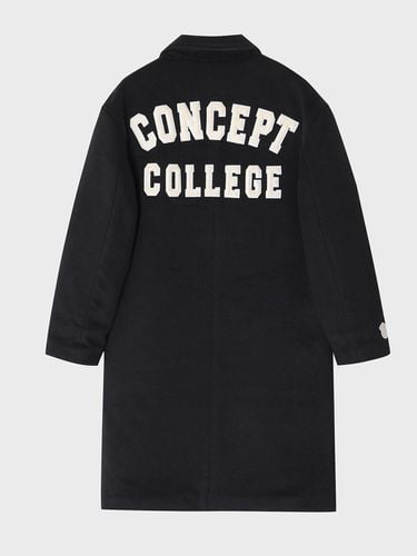 Classic Patch Black Wool Padded Coat [Universal fo - conceptcollege - Modalova