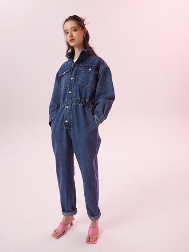 DENIM JUMPSUIT_INDIGO BLUE - Rennesmia - Modalova