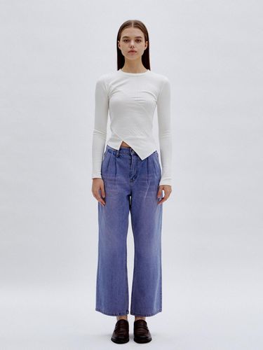 Washing two tucked denim pants L / Purple - Rennesmia - Modalova