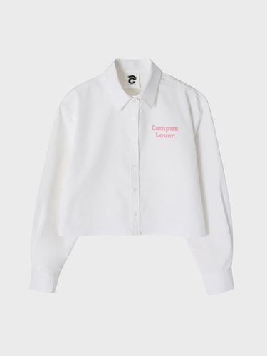 Campus Rubber White Cropped Long Sleeve Shirt [For - conceptcollege - Modalova