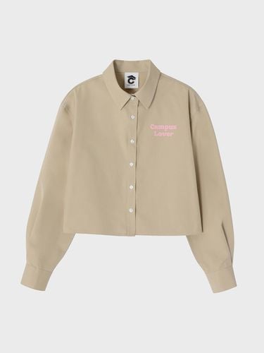 Campus Rubber Beige Cropped Long Sleeve Shirt [For - conceptcollege - Modalova