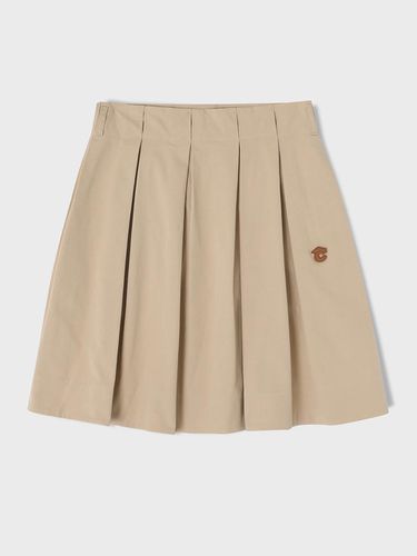 Campus Rubber Beige Flared Midi Skirt [For Women] - conceptcollege - Modalova