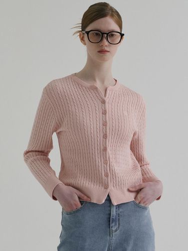 Cable cardigan_pink - AUBE UE - Modalova