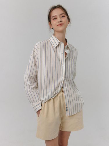 Cotton Stripe Shirt_Light Beige - AUBE UE - Modalova