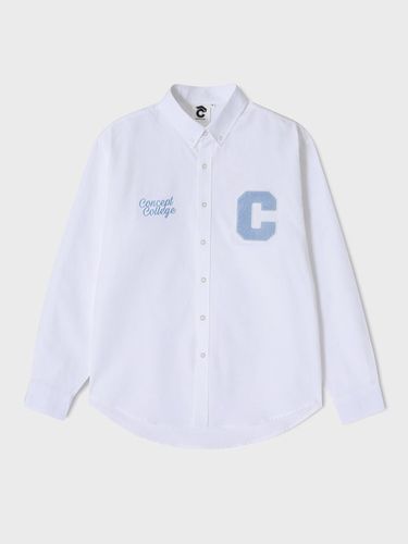 FW New Version] Sky Blue C Patch Oxford Long Sl - conceptcollege - Modalova