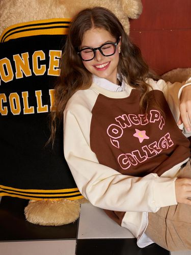 Hand Logo Raglan Sweatshirt_Brown/beige [for women - conceptcollege - Modalova