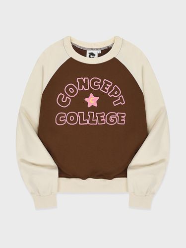 Hand Logo Raglan Sweatshirt_Brown/ - conceptcollege - Modalova