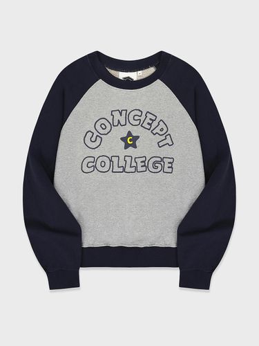 Hand Logo Raglan Sweatshirt_Gray/ - conceptcollege - Modalova