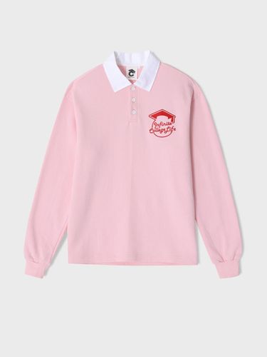 White collar long-sleeved rugby T-shirt_Pastel Pink - conceptcollege - Modalova