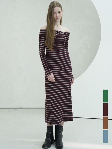 Lovely Stripe Long Dress - 4COL - vivacious - Modalova