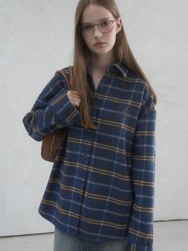 Hiver Check Shirt BLUE - vivacious - Modalova