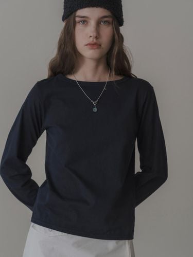 Long Sleeve Cotton Essential T-shirt [Navy] - THE MITTEN - Modalova