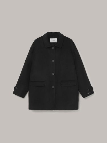 Wool Handmade Half Coat - Black - Laminez - Modalova