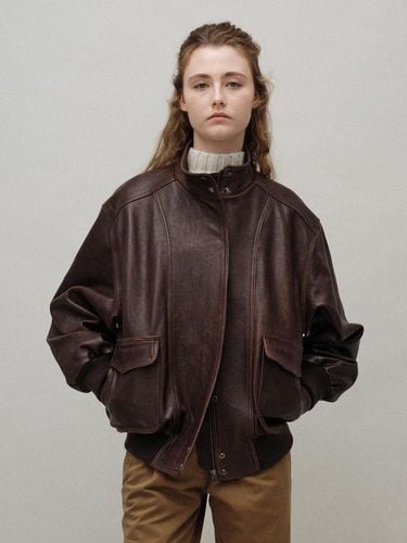 Standard Collar Leather Blouson () - NOTHING WRITTEN - Modalova