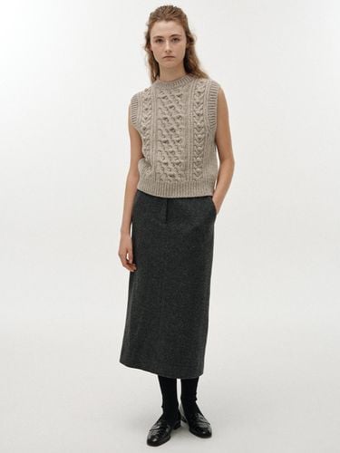 Bany Wool Midi Skirt (Dark Gray) - NOTHING WRITTEN - Modalova