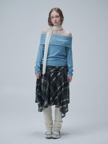 JERSEY DRAPE SKIRT, CHECK - FUNFROMFUN - Modalova