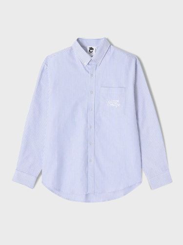 Basic Logo One Pocket Oxford Stripe Shirt_Blue - conceptcollege - Modalova