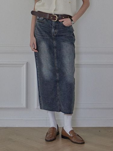 WREN CARGO POCKET DENIM LONG SKIRT_3COLORS_GRAY BL - HAINT - Modalova