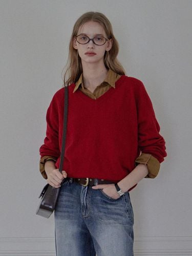 PONDS V NECK KNIT_3COLORS _RED - HAINT - Modalova