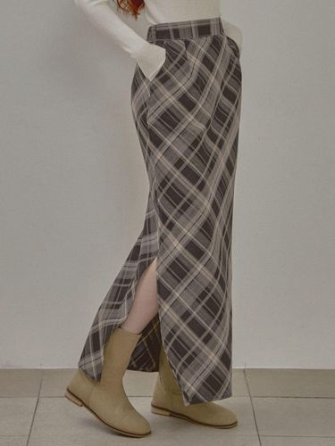 Osna Vintage Checkered Long Skirt - TWEE - Modalova