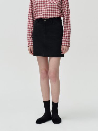 Basic mini denim skirt - black - DEPOUND - Modalova