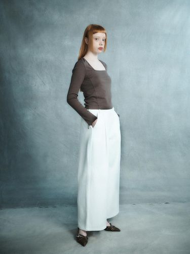 BANDING WIDE PANTS_WHITE - Rennesmia - Modalova