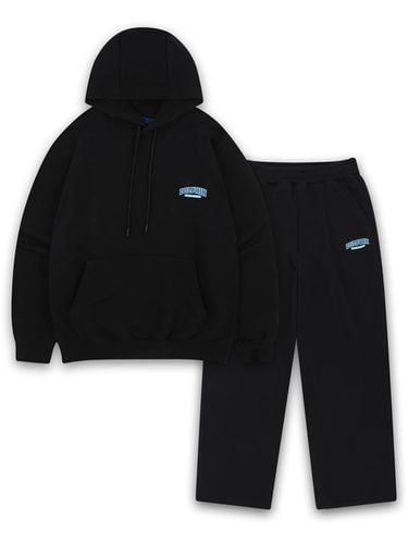 SET] DOLPHIN SILICONE PRINT HOOD & TUCK PANTS BLA - DOLPHIN WAVE APPAREL - Modalova