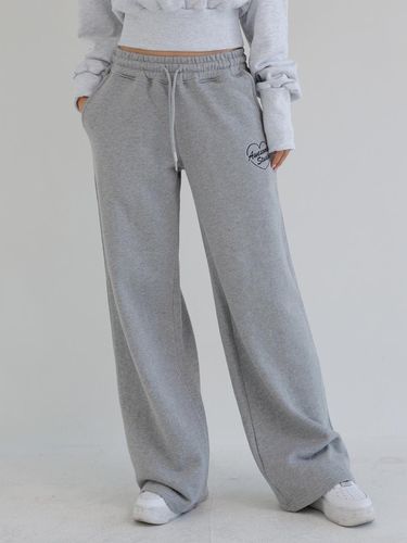 Low-waist wide sweat pants melange gray - Awesomestudio - Modalova