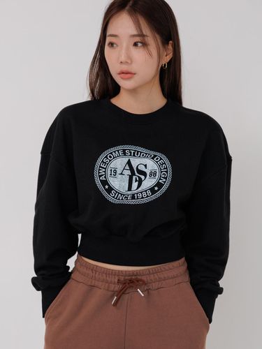 Circle symbol cropped sweatshirt - Awesomestudio - Modalova