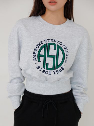 Symbol embroidered cropped sweatershirt - Awesomestudio - Modalova