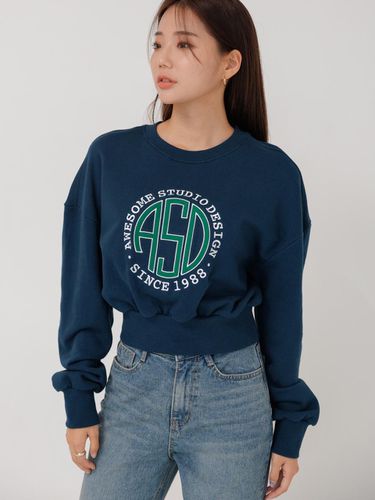 Symbol embroidered cropped sweatshirt - Awesomestudio - Modalova