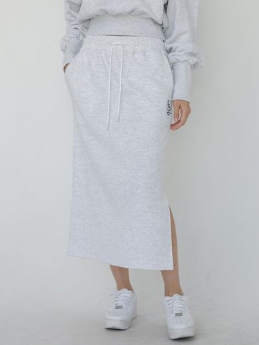 Women's Sweat Long Skirt Gray White - Awesomestudio - Modalova