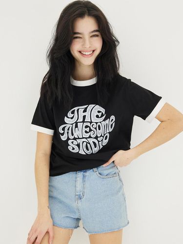 Ringer Mang Branch Short-Sleeved T-Shirt Black - Awesomestudio - Modalova